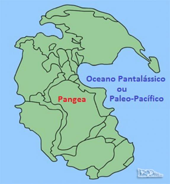 O Oceano Pacífico originou-se do Oceano Pantalássico, que circundava o super-continente de Pangea.